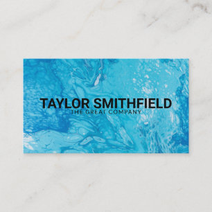 Carte De Visite Aquarelle moderne simple Bleu Pink Paint