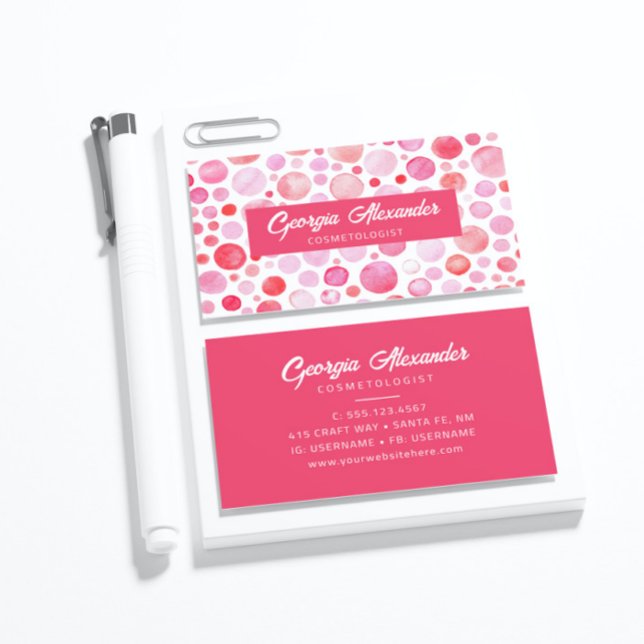 Carte De Visite Aquarelle moderne tendance Cosmetologue Abstrait (Créateur téléchargé)