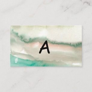 Carte De Visite aquarelle monogramme minimaliste moderne élégant b