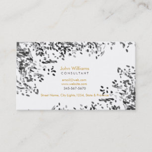 Carte De Visite Aquarelle Nature moderne Peintures noir et blanc