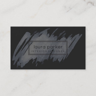 Carte De Visite Aquarelle Noir Or Splatter Abstrait Moderne
