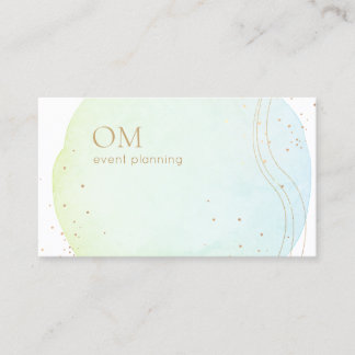 Carte De Visite Aquarelle Ombre Abstraite tendance avec accents or