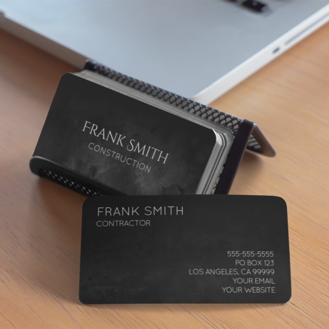 Carte De Visite Aquarelle Ombré Noir (Créateur téléchargé)