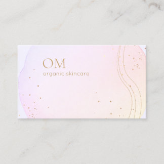 Carte De Visite Aquarelle Ombre rose Abstraite avec accents or