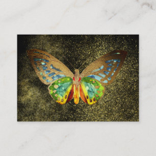 Carte De Visite ** Aquarelle or doré Parties scintillant papillon 