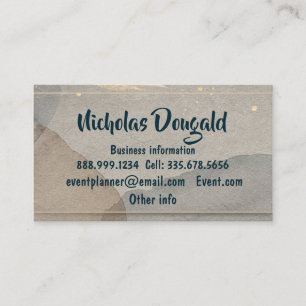 Carte De Visite Aquarelle Or Gris Gris Formel Simple Profession