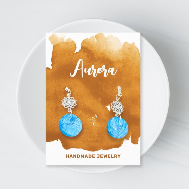 Carte De Visite Aquarelle or Laver main peint bijoux moderne (Créateur téléchargé)