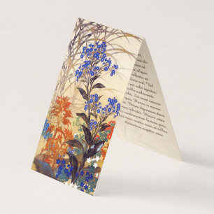 Carte De Visite Aquarelle orientale, fleurs vintages éclatantes ar