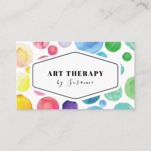 Carte De Visite Aquarelle Peinture Polka Dot Art Therapist