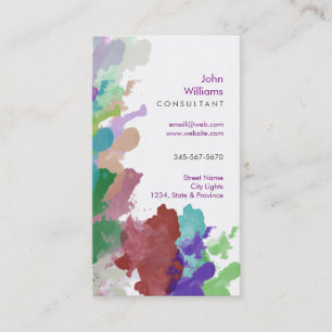 Carte De Visite Aquarelle Peintures naturelles modernes Brosses