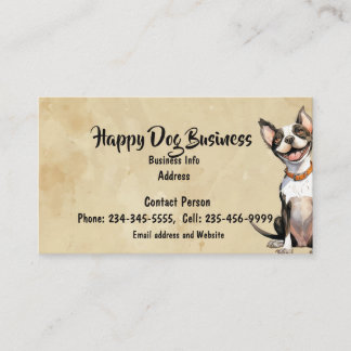 Carte De Visite Aquarelle personnalisée Joyeux chien animal animal