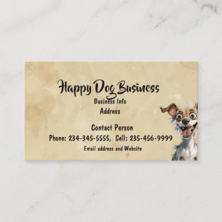Carte De Visite Aquarelle personnalisée Joyeux chien animal animal