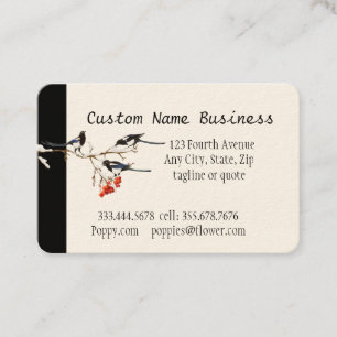 Carte De Visite Aquarelle personnalisée Magpie Jardin Oiseaux Art