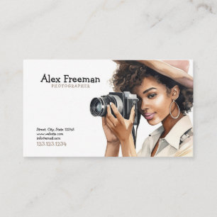 Carte De Visite Aquarelle Photographe Brown et noire