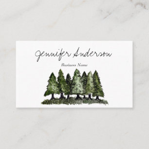 Carte De Visite Aquarelle Pins de Woodland