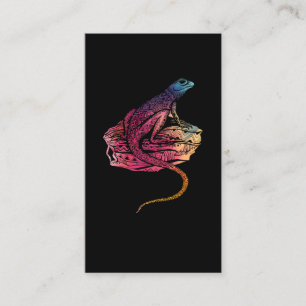 Carte De Visite Aquarelle Reptile Lizard Mandala Nature