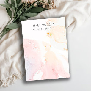 Carte De Visite Aquarelle rose Abstraite - Écran de bijoux vierges