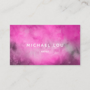 Carte De Visite Aquarelle rose artistique unique