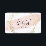 Carte De Visite Aquarelle rose Bruxelles Parties scintillant Salon<br><div class="desc">Cette carte de visite moderne, chic, élégante et artistique conviendra parfaitement à tous les maquilleurs, coiffeurs, esthéticiens, esthétiques ou salons de beauté. Il est doté d'un trait d'aquarelle rose vif peint à la main et d'un cercle de confettis brillant en or faux imprimé sur le dessus d'un arrière - plan...</div>