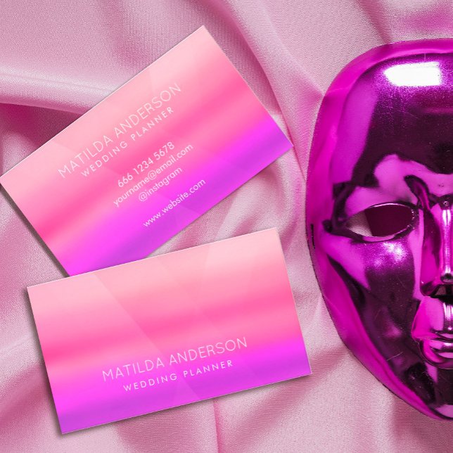 Carte De Visite Aquarelle rose chaud moderne (#professionalminimalist #hotpink #neonhotpink #purpleandpink)