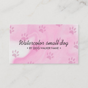 Carte De Visite Aquarelle rose chiens simple toiletteur animal de 