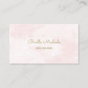 Carte De Visite Aquarelle rose douce simple Visibilité du script o