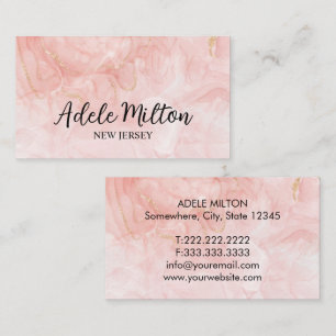 Carte De Visite Aquarelle Rose Élégante 