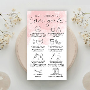 Carte De Visite Aquarelle rose feminine Dents blanchissant après s