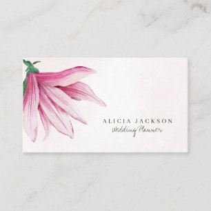 Carte De Visite Aquarelle rose magnolia wedding planner moderne