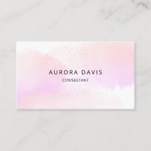 Carte De Visite Aquarelle rose minimaliste moderne Pastel