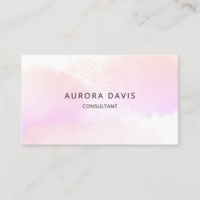 Carte De Visite Aquarelle rose minimaliste moderne Pastel (Devant)