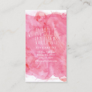 Carte De Visite Aquarelle rose moderne