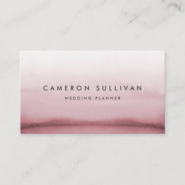 Carte De Visite Aquarelle rose Ombre moderne (Devant)