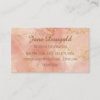 Carte De Visite Aquarelle rose or moderne professionnel élégant