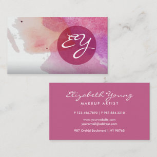 Carte De Visite Aquarelle rose Paint Splatter Abstrait