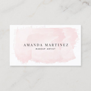 Carte De Visite Aquarelle rose pâle simple et élégante Médias soci