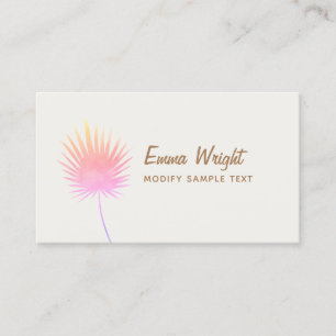 Carte De Visite Aquarelle rose pâle Tropique