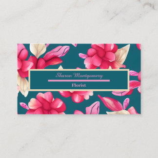 Carte De Visite Aquarelle rose pastel Floral