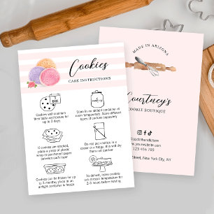 Carte De Visite Aquarelle rose rose rose féminin Cookies d'art Soi