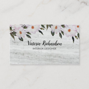 Carte De Visite Aquarelle rose Roses Ballerina Floral Art