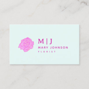 Carte De Visite Aquarelle Rose tendance audacieuse rose florale