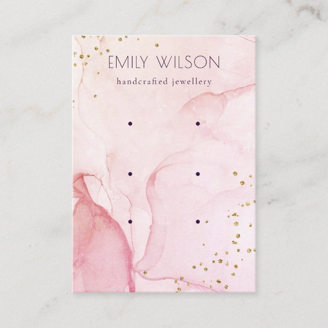 Carte De Visite Aquarelle rose violet Texture 3 oreille (Devant)