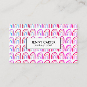 Carte De Visite Aquarelle simple Rainbows Motif violet