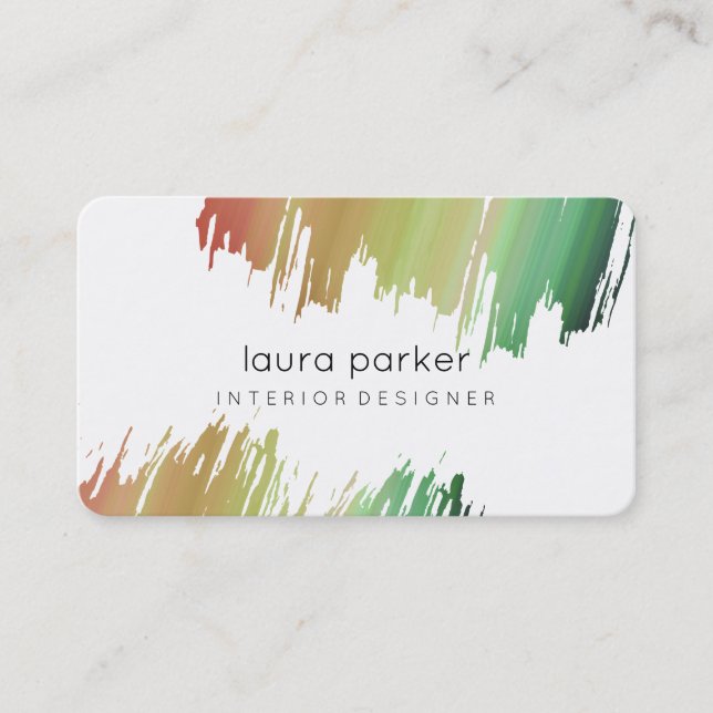 Carte De Visite Aquarelle Splatter Élégant Abstrait moderne chic (Devant)