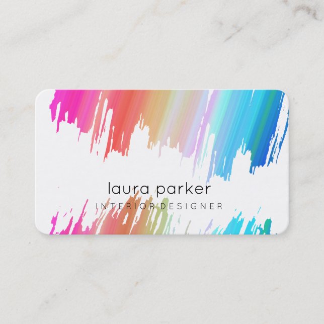 Carte De Visite Aquarelle Splatter Élégant Abstrait moderne chic (Devant)