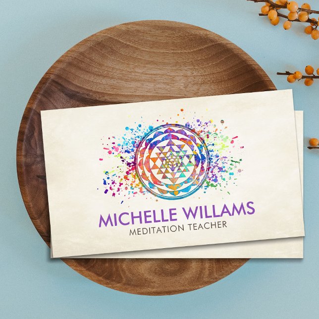 Carte De Visite Aquarelle Sri Yantra / Sri Chakra (Créateur téléchargé)