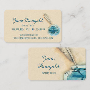 Carte De Visite Aquarelle Stylo Plumes Artistique Stylo Notaire Cl