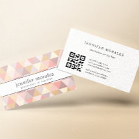 Aquarelle Triangle Crème rose Mauve Gris Code QR