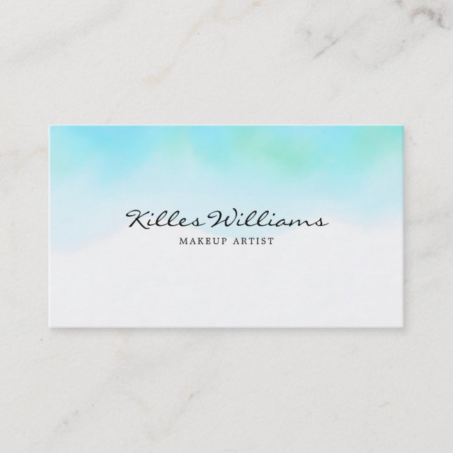 Carte De Visite Aquarelle Turquoise (Devant)
