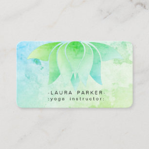 Carte De Visite Aquarelle turquoise de méditation de yoga de plage
